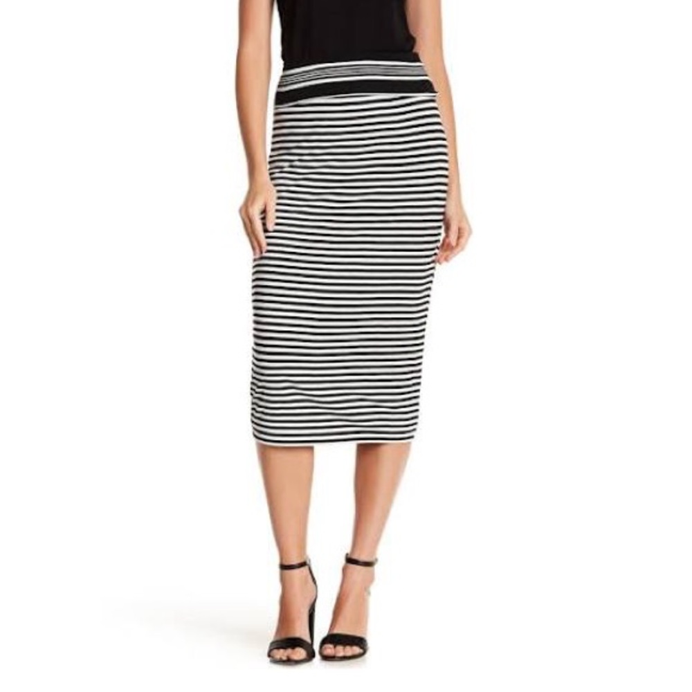 Max Studio Black/White Striped Skirt